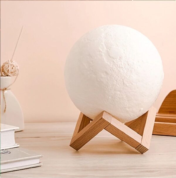 3D Moon Lamp 7Colour15 cm Changeable Sensor for Bedroom Touch Moonlight Lamp with Stand - Image 3